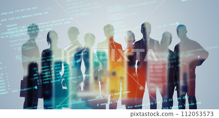Multinational business group and digital technology image Multinational business group and digital technology image 112053573
