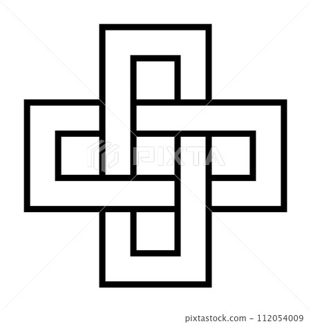 Solomons knot geometric interlacing of squares in one line 112054009