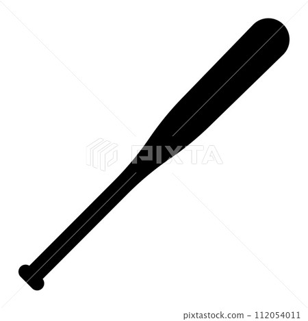 Icon silhouette baseball bat, baseball bat for playing with ball Icon silhouette baseball bat, baseball bat for playing with ball 112054011