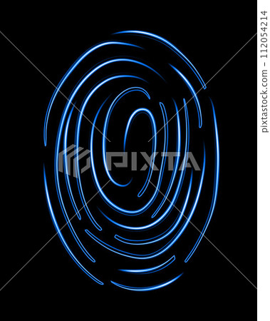 Vector isolated illustration of fingerprint with neon effect. 112054214