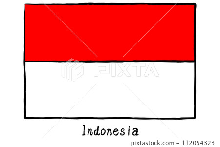 印尼世界模擬手繪風格旗幟 112054323