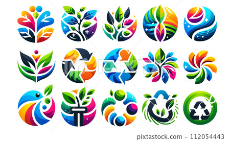 colorful eco logo 112054443
