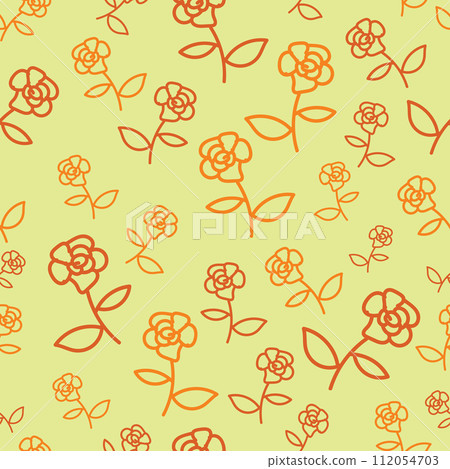 vector hand drawn colorful flowers seamless pattern 112054703