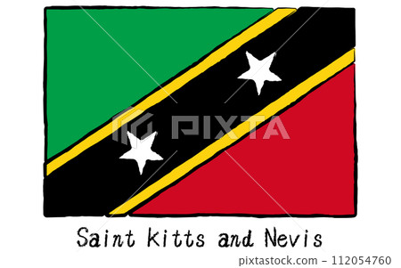 Analog hand-drawn style flags of the world, Saint Kitts and Nevis Analog hand-drawn style flags of the world, Saint Kitts and Nevis 112054760