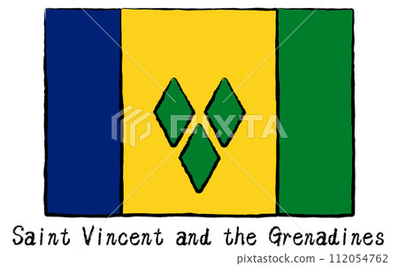 Analog hand-drawn style flags of the world, Saint Vincent and the Grenadines Analog hand-drawn style flags of the world, Saint Vincent and the Grenadines 112054762