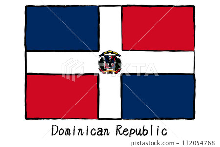 世界多明尼加共和國的模擬手繪風格旗幟 世界多明尼加共和國的模擬手繪風格旗幟 112054768