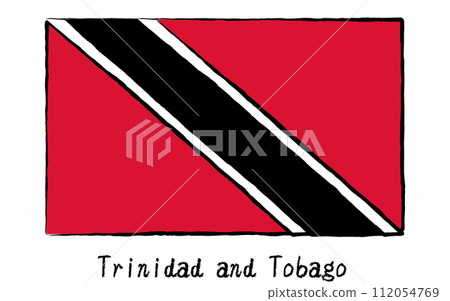 世界特立尼達和多巴哥的模擬手繪風格旗幟 112054769
