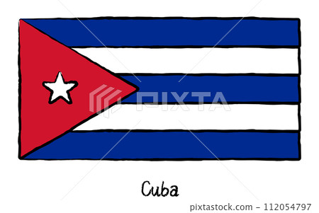 Analog hand-drawn style flags of the world, Cuba Analog hand-drawn style flags of the world, Cuba 112054797
