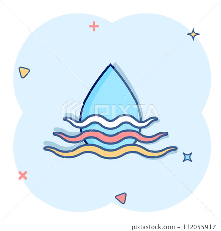 Water drop icon in comic style. Liquid cartoon vector illustration on white isolated background. Droplet splash effect business concept. Water drop icon in comic style. Liquid cartoon vector illustration on white isolated background. Droplet splash effect business concept. 112055917
