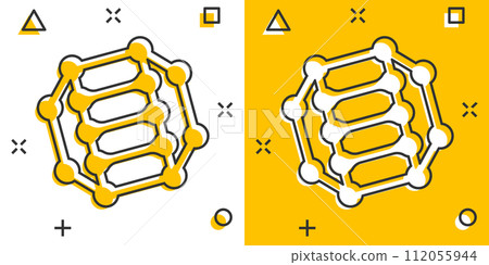 Dna molecule icon in comic style. Atom cartoon vector illustration on white isolated background. Molecular spiral splash effect sign business concept. Dna molecule icon in comic style. Atom cartoon vector illustration on white isolated background. Molecular spiral splash effect sign business concept. 112055944