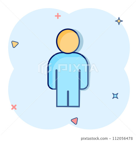 People communication icon in comic style. People cartoon vector illustration on white background. Partnership splash effect business concept. 112056478
