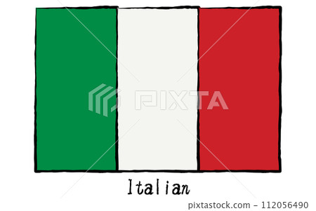 世界義大利的模擬手繪風格旗幟 112056490