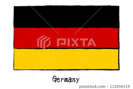 Analog hand-drawn style flags of the world, Germany 112056519