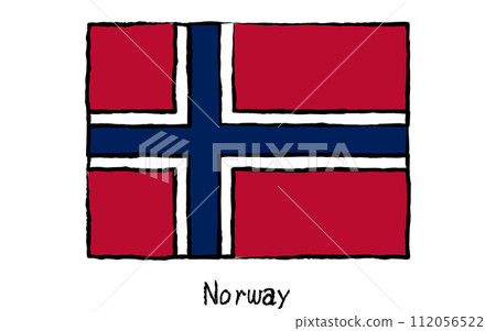 Analog hand-drawn style flags of the world, Norway 112056522