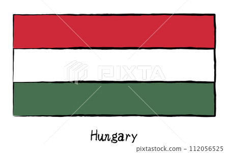 Analog hand-drawn style flags of the world, Hungary Analog hand-drawn style flags of the world, Hungary 112056525