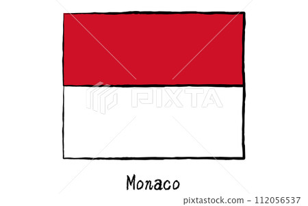 Analog hand-drawn style flags of the world, Monaco Analog hand-drawn style flags of the world, Monaco 112056537