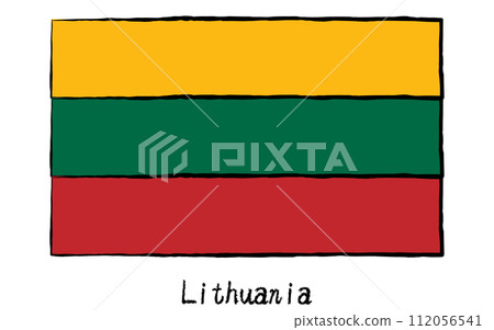 世界立陶宛的模擬手繪風格旗幟 112056541