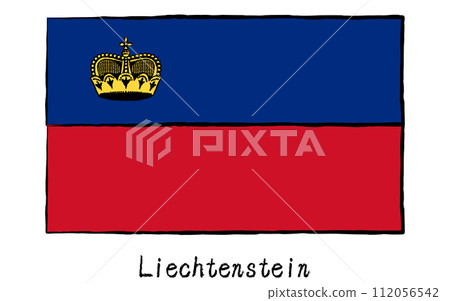 列支敦斯登世界模擬手繪風格旗幟 112056542