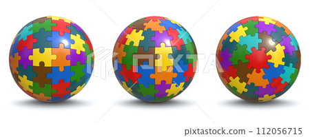 Colorful Puzzle Globe 112056715