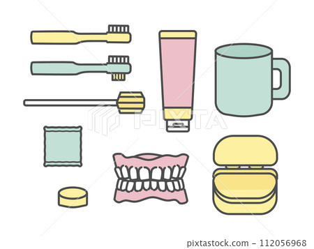 護理口腔護理用品插畫 112056968