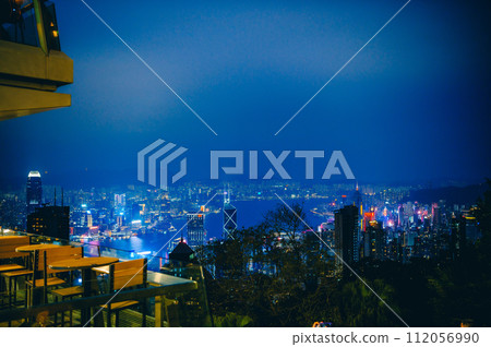 藍色的香港夜景 藍色的香港夜景 112056990