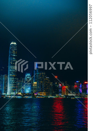 blue hong kong night view 112056997