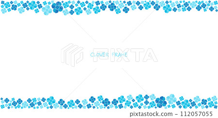 blue four leaf clover background illustration 112057055