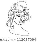 French woman style Marianne face portrait vector illustration 112057094