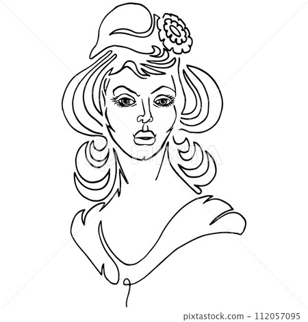 French woman style Marianne face portrait vector illustration French woman style Marianne face portrait vector illustration 112057095