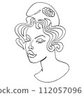 French woman style Marianne face portrait vector illustration 112057096