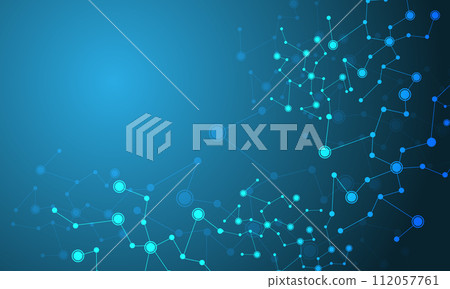 Abstract blue connecting dots and lines connection science with blank space design technology background vector Abstract blue connecting dots and lines connection science with blank space design technology background vector 112057761