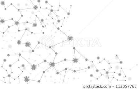 Abstract grey connecting dots and lines connection science on white with blank space design technology background vector Abstract grey connecting dots and lines connection science on white with blank space design technology background vector 112057763
