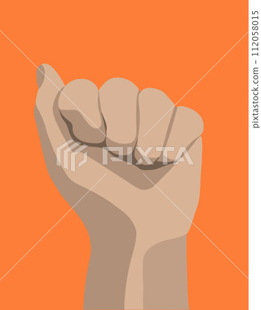 Vector isolated illustration of human fist. A call to protest. The struggle for human rights. 112058015