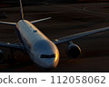 全日空飛機被早晨的陽光照亮 112058062