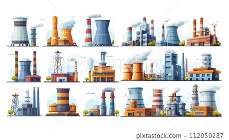 AI-generated content. Substations and power plants set. Energy production, heavy industry. Factory buildings, electricity production, technological facilities, nuclear energy, hydroelectric units AI-generated content. Substations and power plants set. Energy production, heavy industry. Factory buildings, electricity production, technological facilities, nuclear energy, hydroelectric units 112059287