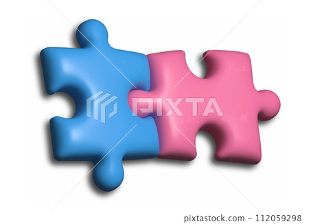3d puzzle game. Color volumetric icon for websites, applications, social networks and creative design, rendering 3d puzzle game. Color volumetric icon for websites, applications, social networks and creative design, rendering 112059298