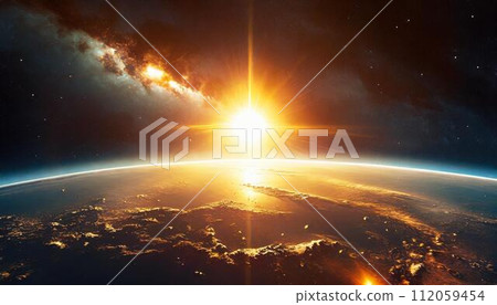 A shining star emitting dazzling light in outer space_01_AI-generated image 112059454