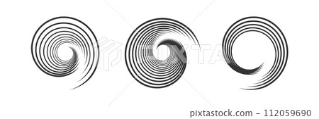 Set of Spiral Design Elements. Abstract Swirl Icons. Vector Art. 112059690