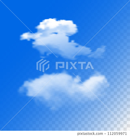 Set of clouds on a blue background. Vector illustration. Set of clouds on a blue background. Vector illustration. 112059971