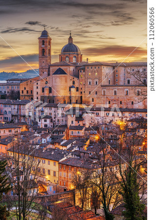 Urbino, Italy medieval walled city in the Marche Region 112060566