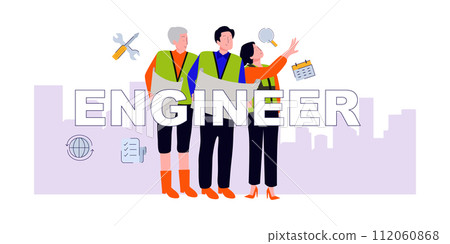 Engineer teamwork construction industrial architecture building contractor infrastructure project professional job 112060868