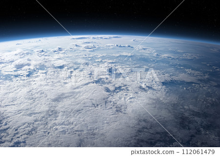 Cloudy Earth in space. Cloudy Earth in space. 112061479