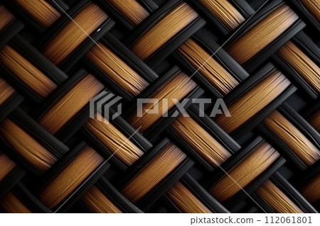An illustration of wicker pattern or texture, wood background An illustration of wicker pattern or texture, wood background 112061801
