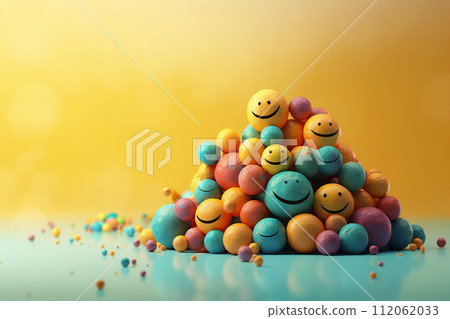 A bunch of smile face emoji happy and full of joy 112062033