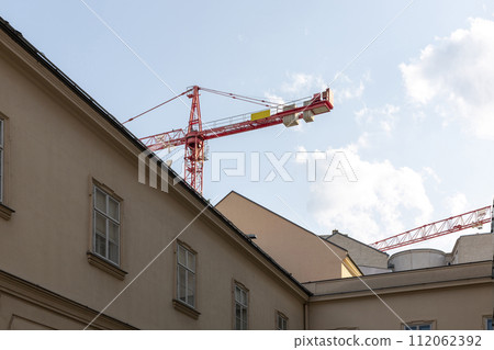 A crane at a construction site in Vienna 112062392