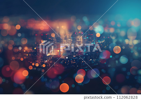 Urban Dreamscape: Ethereal Abstract Bokeh in City Night Urban Dreamscape: Ethereal Abstract Bokeh in City Night 112062828