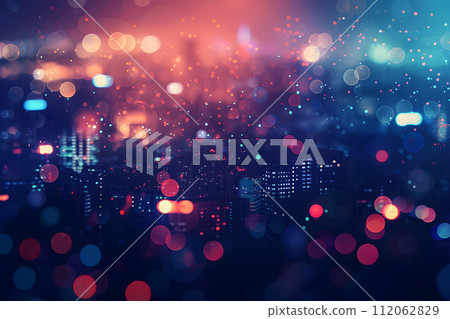 Urban Dreamscape: Ethereal Abstract Bokeh in City Night Urban Dreamscape: Ethereal Abstract Bokeh in City Night 112062829