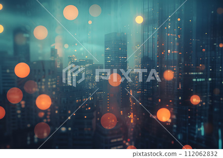 Urban Dreamscape: Ethereal Abstract Bokeh in City Night Urban Dreamscape: Ethereal Abstract Bokeh in City Night 112062832