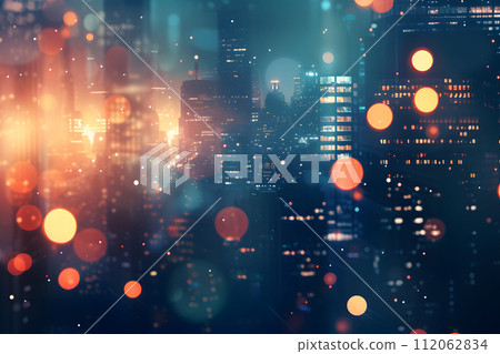 Urban Dreamscape: Ethereal Abstract Bokeh in City Night Urban Dreamscape: Ethereal Abstract Bokeh in City Night 112062834
