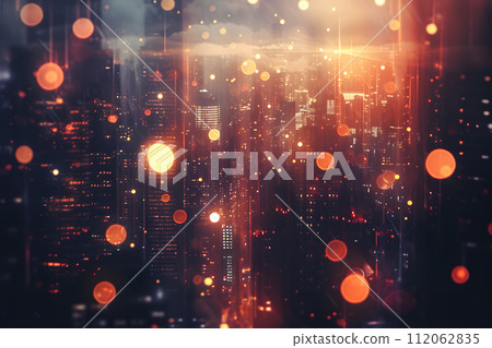 Urban Dreamscape: Ethereal Abstract Bokeh in City Night Urban Dreamscape: Ethereal Abstract Bokeh in City Night 112062835